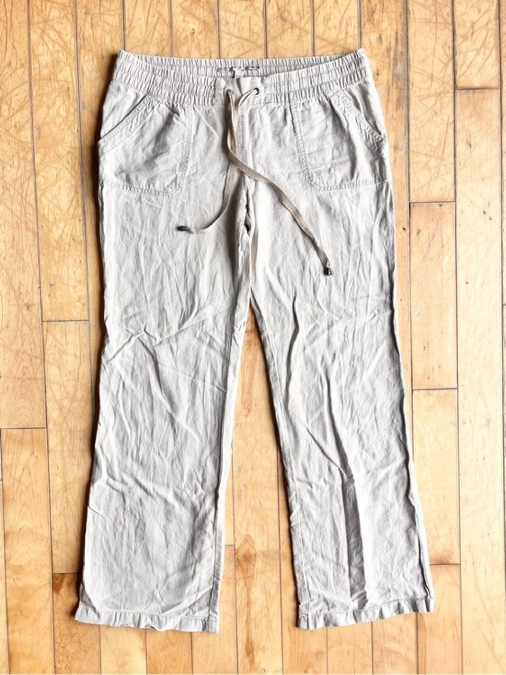 Dynamite Linen Blend Drawstring Coastal Casual Relaxed Beach Pants Size Large